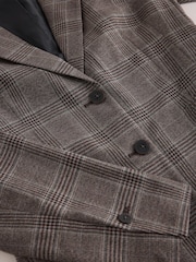 Brown Check Single Breasted Blazer - Image 7 of 8