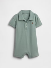 Gap Green Pique Polo Short One-Piece (0-24mths) - Image 1 of 3