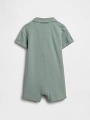 Gap Green Pique Polo Short One-Piece (0-24mths) - Image 2 of 3