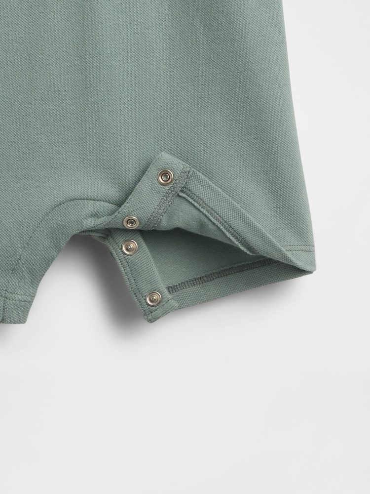 Gap Green Pique Polo Short One-Piece (0-24mths) - Image 3 of 3