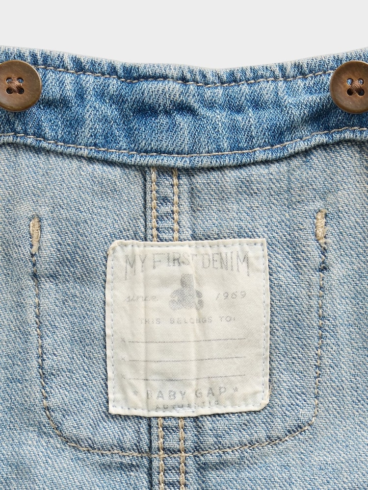 Gap Medium Wash Denim Overall Dungarees (0-24mths) - Image 4 of 4