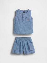 Gap Medium Wash Pocket Denim Outfit Set (0-24mths) - Image 1 of 3
