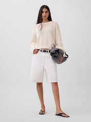 Gap White Crochet Relaxed Jumper - Image 3 of 4