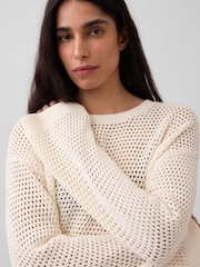 Gap White Crochet Relaxed Jumper - Image 4 of 4