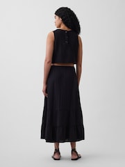 Gap Black Cotton Gauze Easy Tiered Maxi Skirt - Image 2 of 4