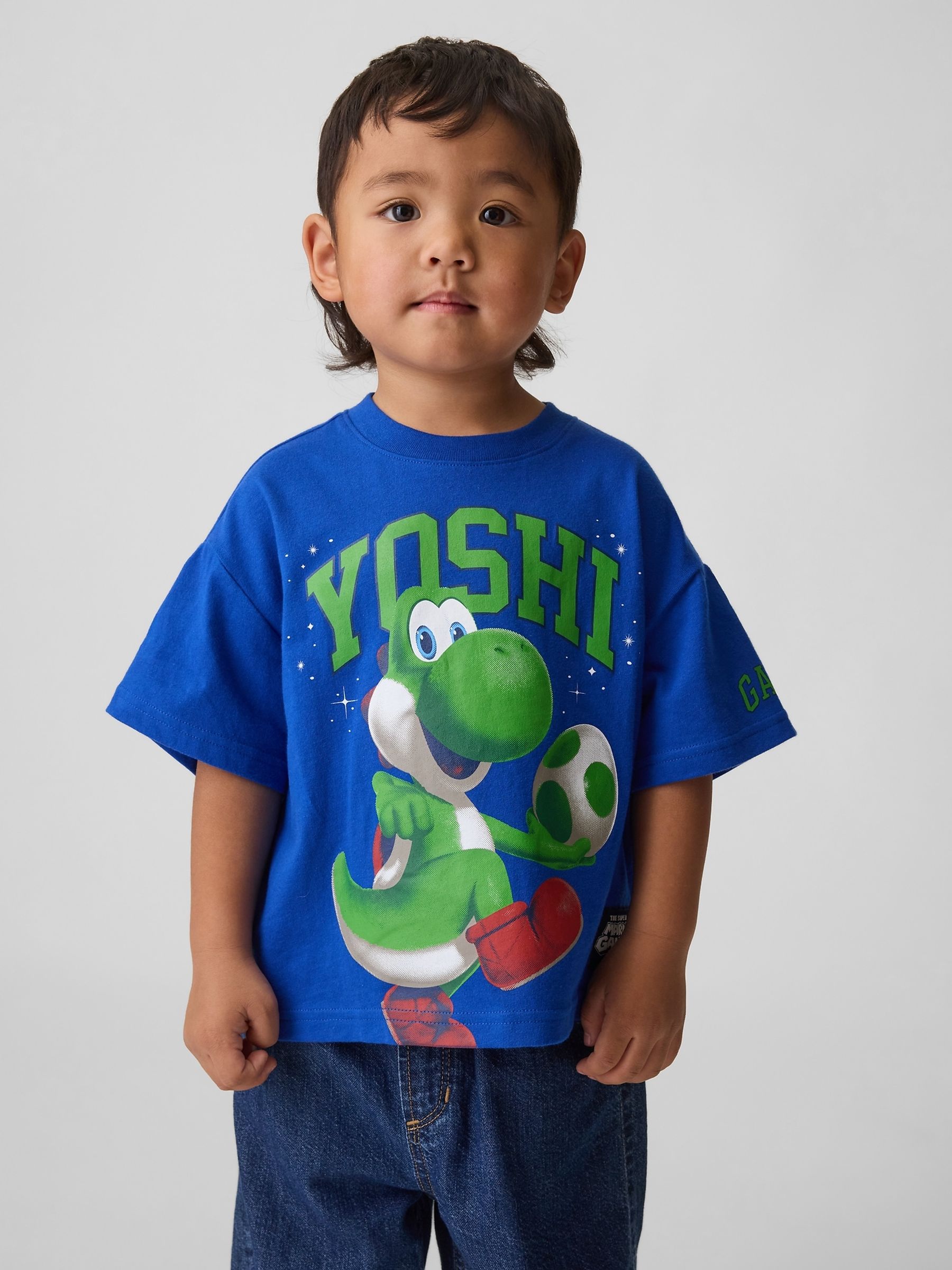 Buy Gap Blue Yoshi Super Mario Oversized Graphic Short Sleeve T