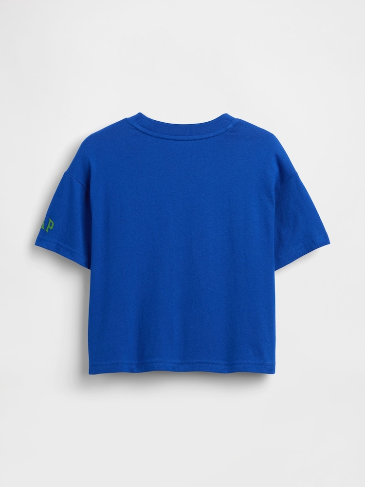 Gap Blue Yoshi Super Mario Oversized Graphic T-Shirt (2-5yrs) - Image 3 of 3