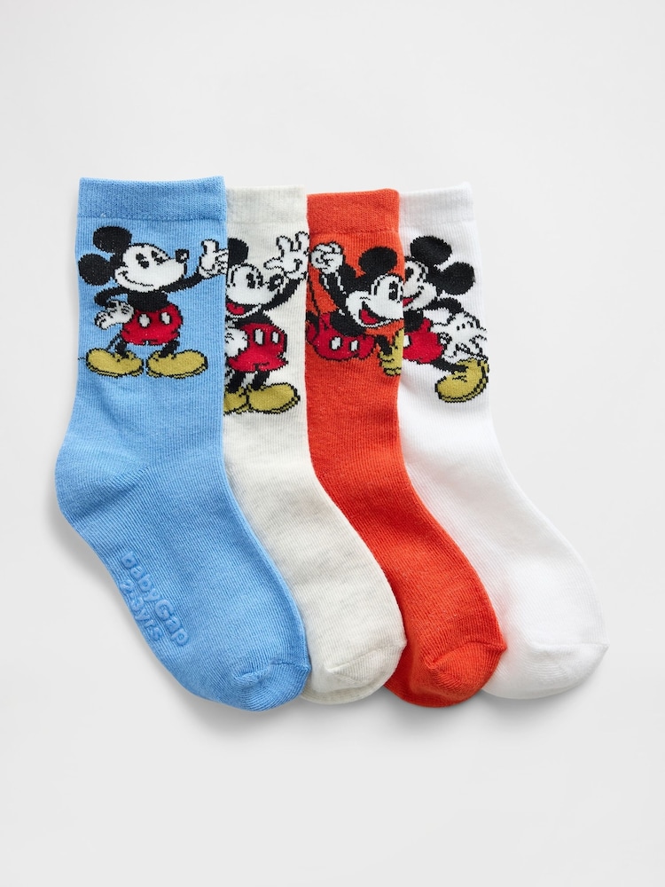 Gap Multi Disney Mickey Mouse Crew Socks 4 Pack - Image 1 of 3