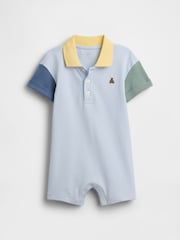 Gap Colourblock Pique Polo Short One-Piece (0-24mths) - Bild 1 von 3