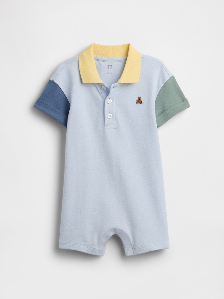 Gap Colourblock Pique Polo Short One-Piece (0-24mths) - Bild 1 von 3 Gap Colourblock Pique Polo Short One-Piece (0-24mths) - Bild 1 von 3