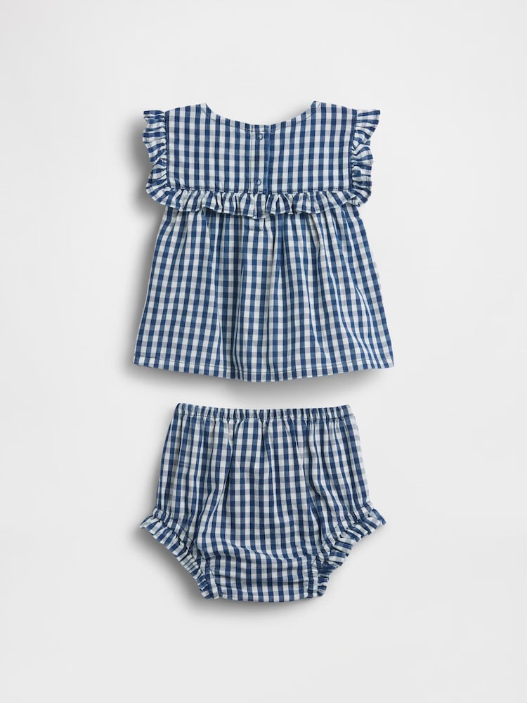 Gap Blue Gingham Denim Ruffle Outfit Set (0-24mths) - Image 2 of 2