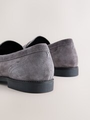 Grey Forever Comfort® Leather Ruched Saddle Loafers - Image 12 of 12