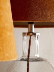 Nkuku Dark Ochre Batakha Velvet & Linen Large Lampshade - Image 5 of 7