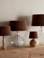 Nkuku Mocha Mendai Velvet & Linen Small Lampshade - Image 2 of 6