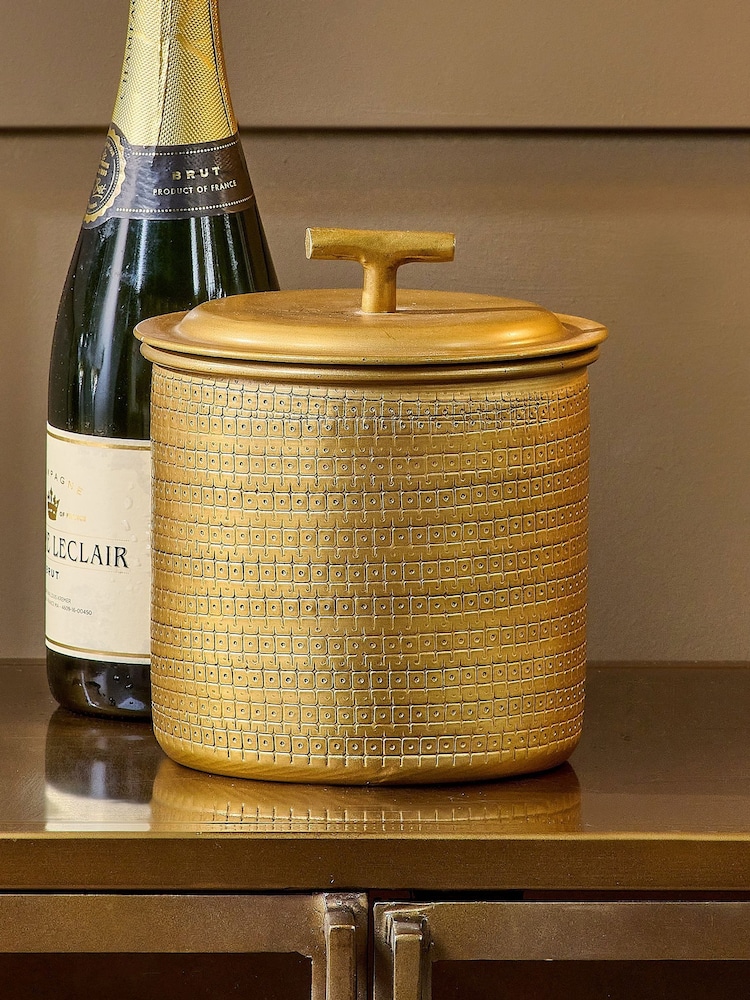 Nkuku Antique Brass Nalgora Ice Bucket - Image 1 of 3