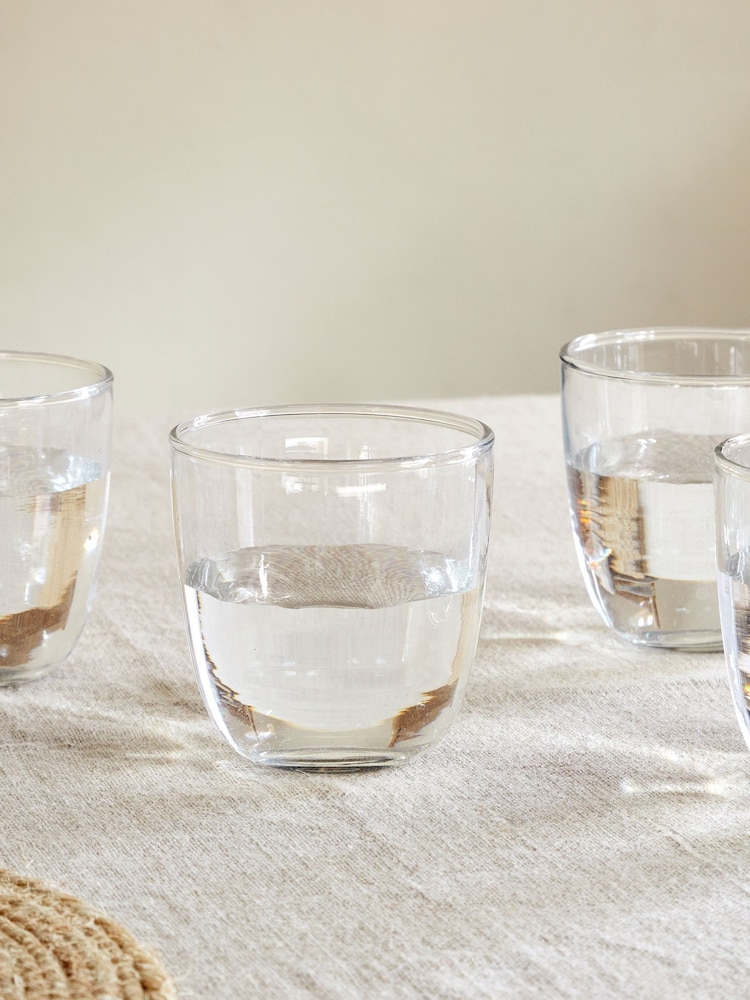 Nkuku Set of 4 Clear Pani Tumbler Glasses - Image 1 of 4 Nkuku Set of 4 Clear Pani Tumbler Glasses - Image 1 of 4