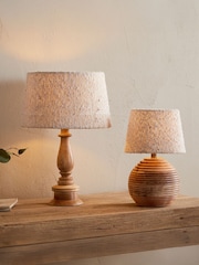 Nkuku Off White Sakiti BouclÃ© Small Lampshade - Image 1 of 4