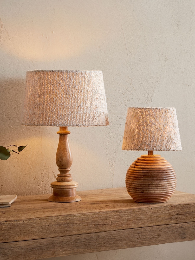 Nkuku Off White Sakiti Bouclé Small Lampshade - Image 1 of 4 Nkuku Off White Sakiti Bouclé Small Lampshade - Image 1 of 4
