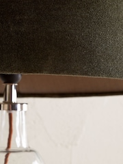 Nkuku Moss Green Mendai Velvet & Linen Extra Large Lampshade - Image 4 of 6