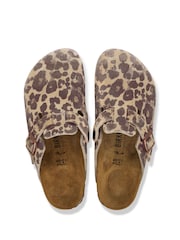 Birkenstock Leopard Print Brown Boston Print Suede Clogs - Image 3 of 3