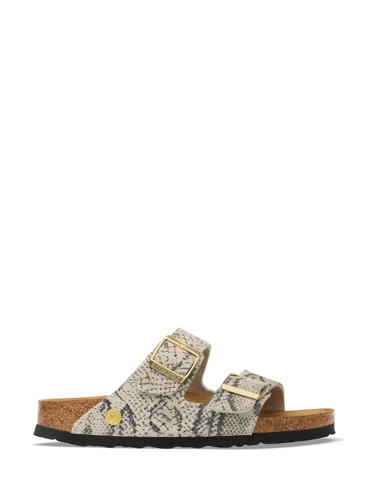 Birkenstock Grey Arizona Print Suede Sandals - Image 1 of 3 Birkenstock Grey Arizona Print Suede Sandals - Image 1 of 3