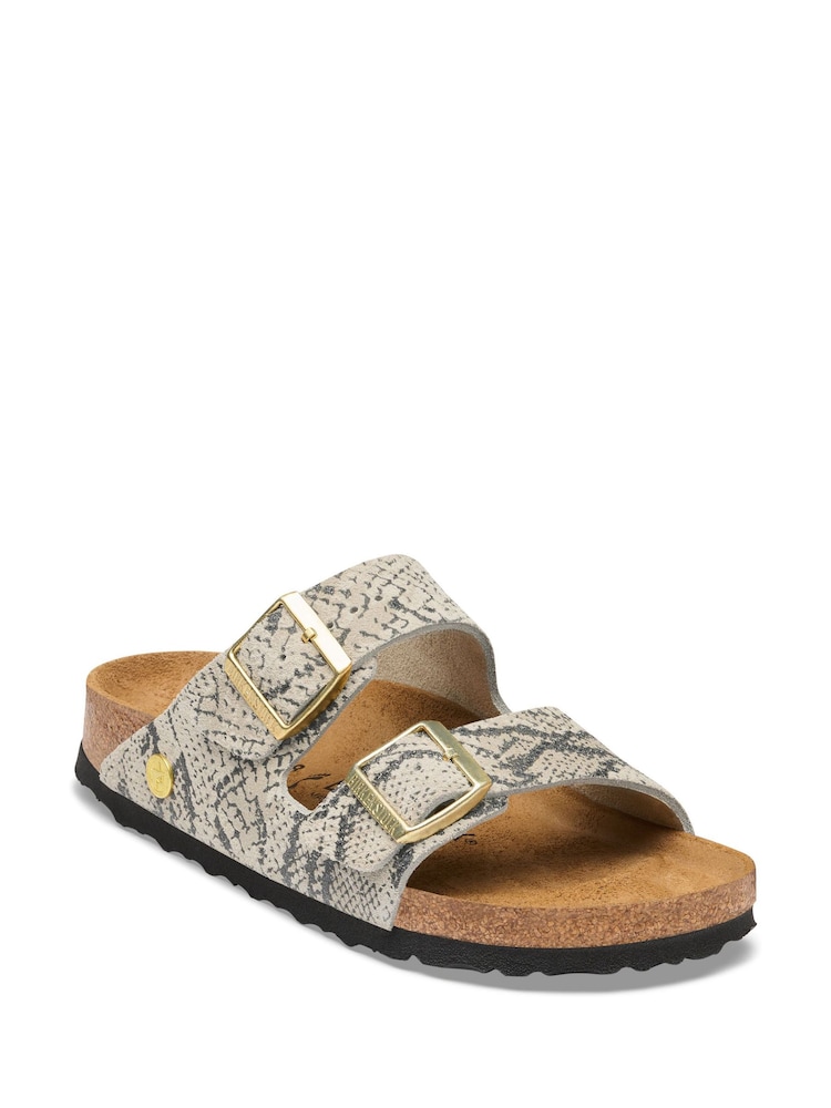 Birkenstock Grey Arizona Print Suede Sandals - Image 2 of 3 Birkenstock Grey Arizona Print Suede Sandals - Image 2 of 3