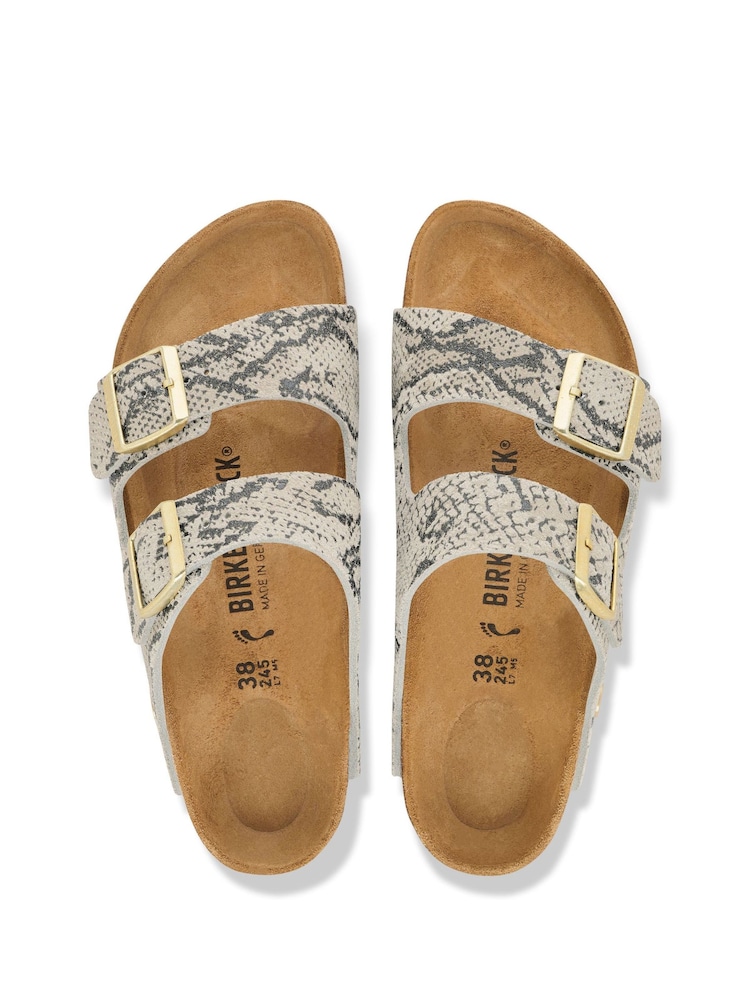 Birkenstock Grey Arizona Print Suede Sandals - Image 3 of 3 Birkenstock Grey Arizona Print Suede Sandals - Image 3 of 3