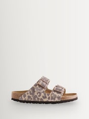 Birkenstock Brown Leopard Print Arizona Suede Sandals - Image 1 of 1