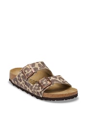 Birkenstock Brown Leopard Print Arizona Suede Sandals - Image 2 of 3