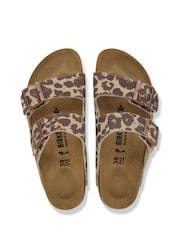 Birkenstock Brown Leopard Print Arizona Suede Sandals - Image 3 of 3