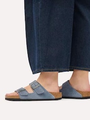 Birkenstock Blue Arizona Suede Sandals - Image 3 of 7