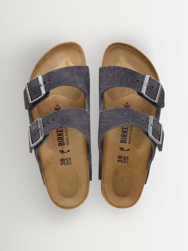 Birkenstock Charcoal Grey Arizona Suede Sandals - Image 3 of 3