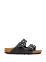 Ածխագույն մոխրագույն - Birkenstock Arizona թավշյա սանդալներ - Պատկեր 1 2-ից
