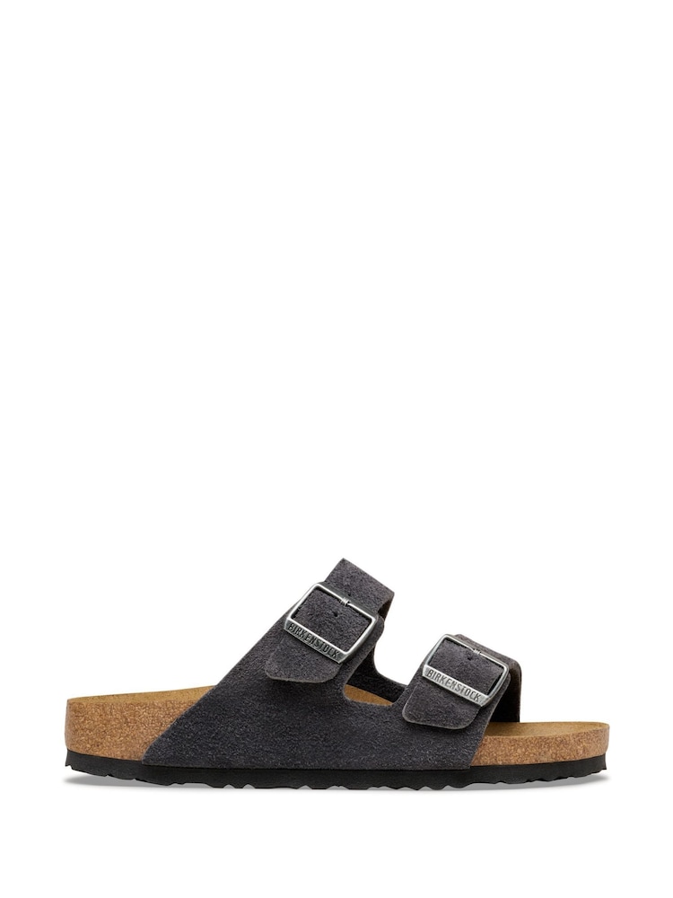Ածխագույն մոխրագույն - Birkenstock Arizona թավշյա սանդալներ - Պատկեր 1 2-ից Ածխագույն մոխրագույն - Birkenstock Arizona թավշյա սանդալներ - Պատկեր 1 2-ից