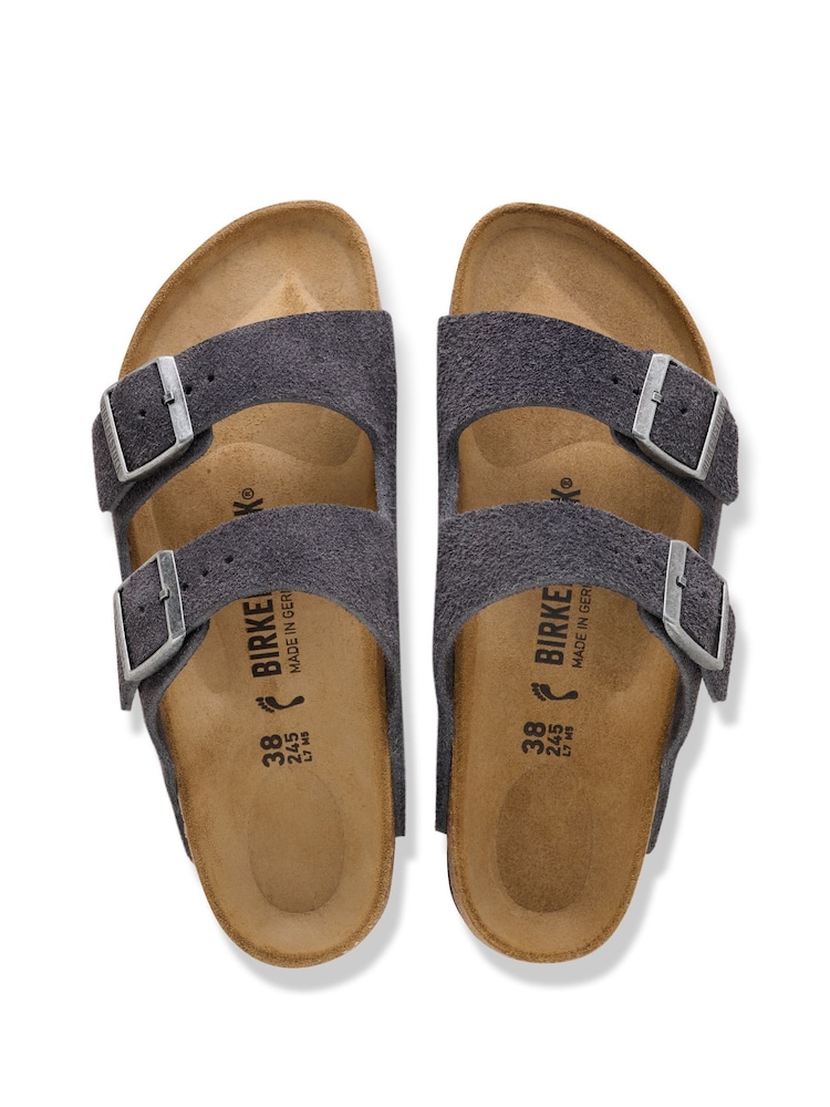 Ածխագույն մոխրագույն - Birkenstock Arizona թավշյա սանդալներ - Պատկեր 2 2-ից Ածխագույն մոխրագույն - Birkenstock Arizona թավշյա սանդալներ - Պատկեր 2 2-ից
