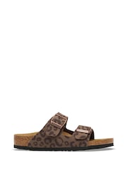 Birkenstock Leopard Print Brown Arizona Birko Flor Print Sandals - Image 1 of 3