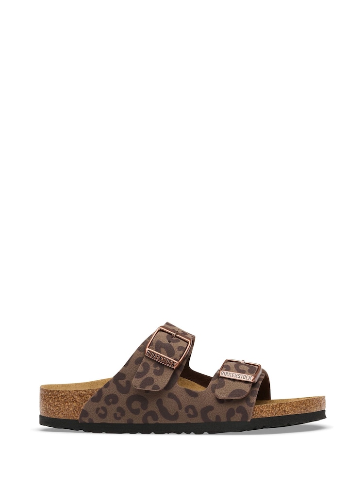 Birkenstock Leopard Print Brown Arizona Birko Flor Print Sandals - Image 1 of 3 Birkenstock Leopard Print Brown Arizona Birko Flor Print Sandals - Image 1 of 3