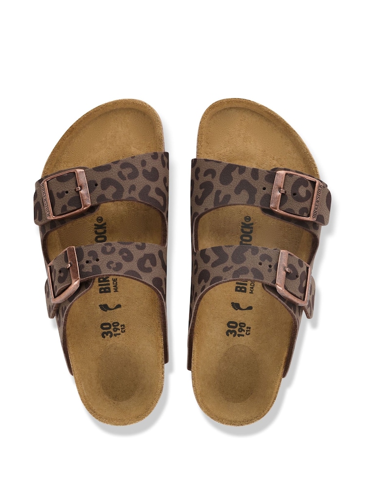 Birkenstock Leopard Print Brown Arizona Birko Flor Print Sandals - Image 2 of 3 Birkenstock Leopard Print Brown Arizona Birko Flor Print Sandals - Image 2 of 3