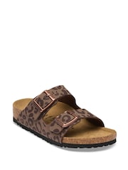 Birkenstock Leopard Print Brown Arizona Birko Flor Print Sandals - Image 3 of 3
