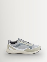 BOSS Natural Titanium Logo Trainers - Image 1 of 1