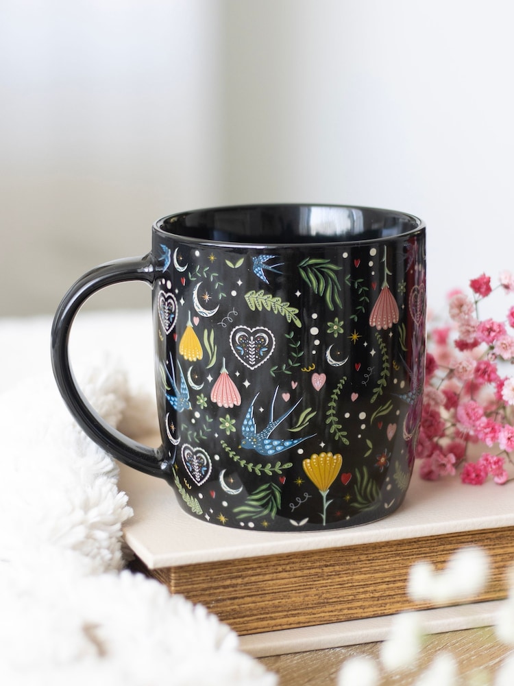 Something Different Black Midnight Bloom Print Mug - Image 1 of 4
