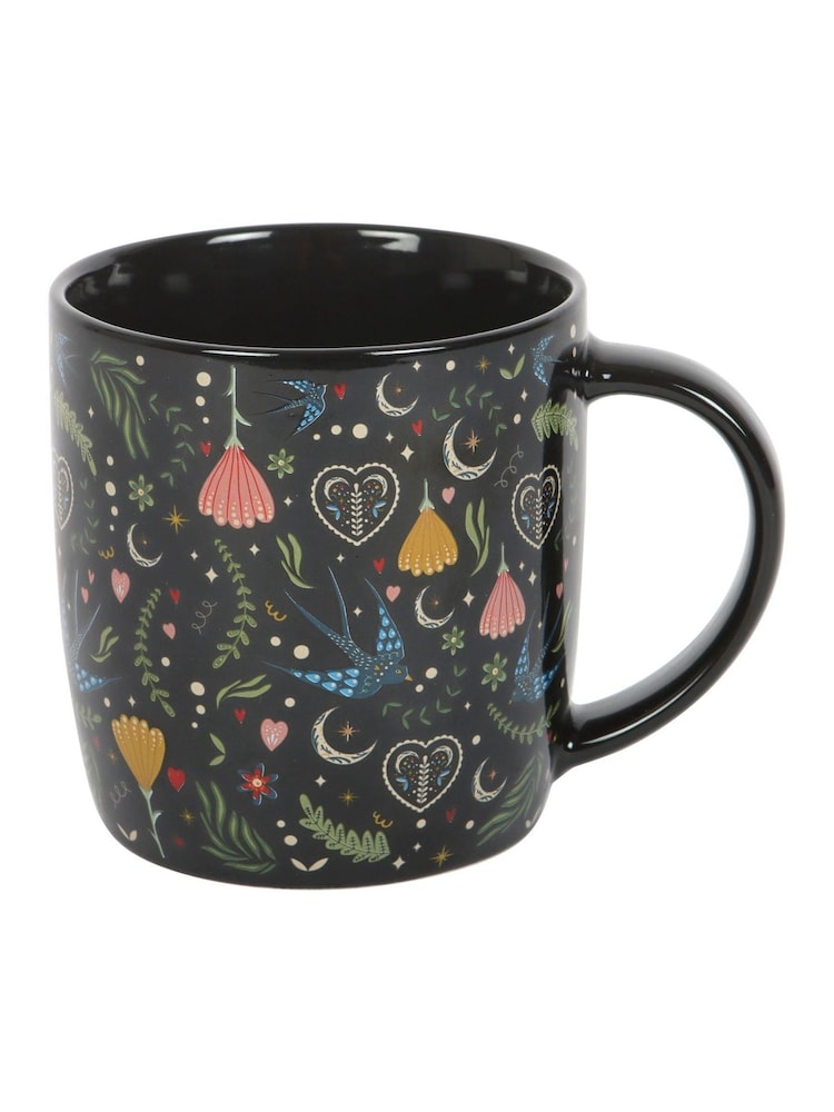 Something Different Black Midnight Bloom Print Mug - Image 2 of 4