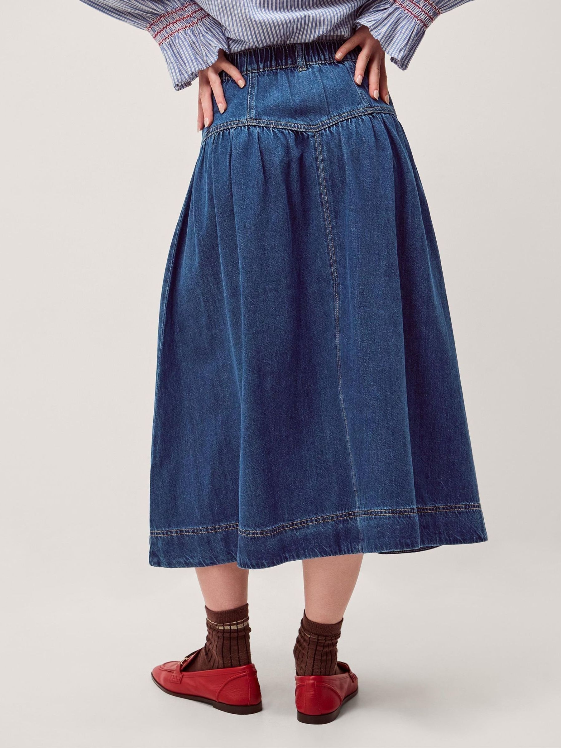 Buy Monsoon Blue Tamsin Button Denim Midi Skirt from Next USA