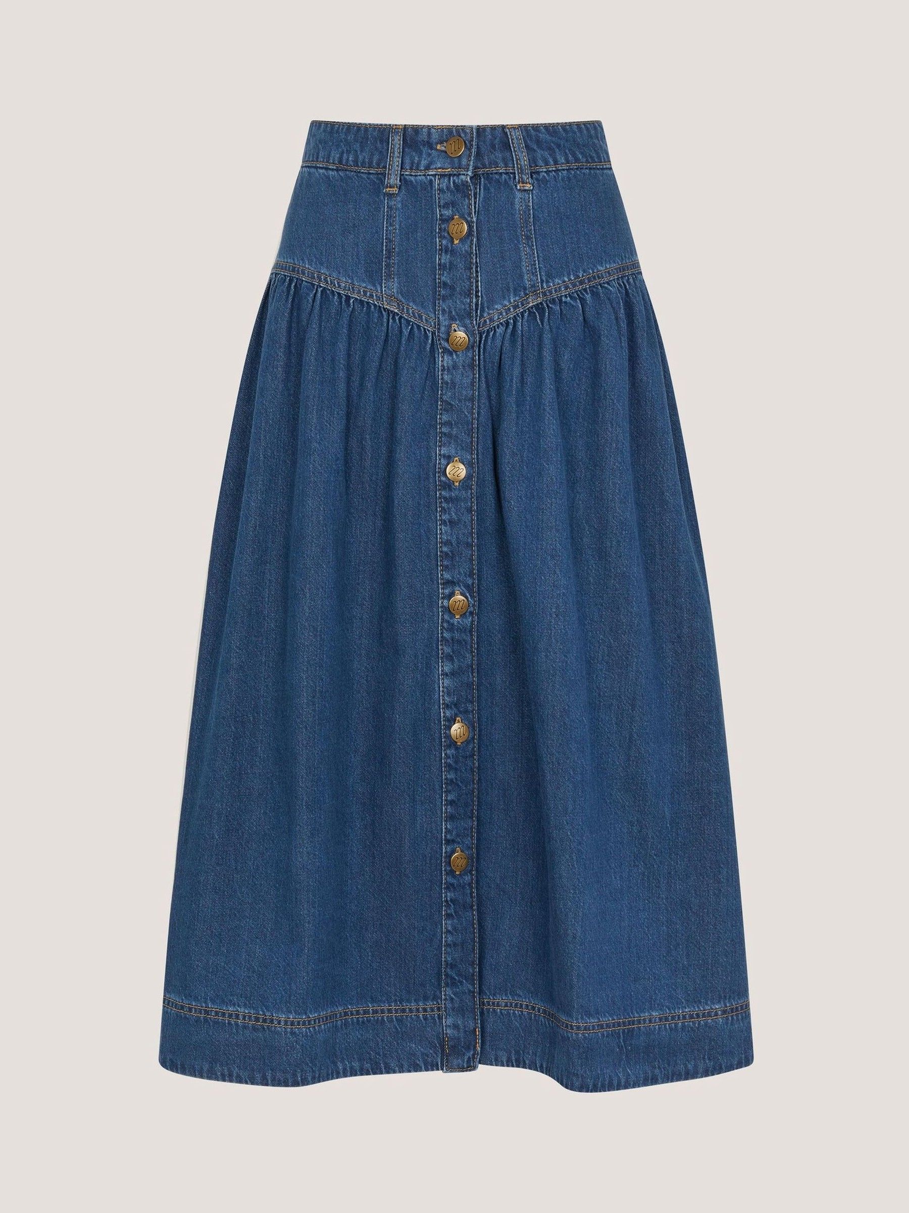 Buy Monsoon Blue Tamsin Button Denim Midi Skirt from Next USA