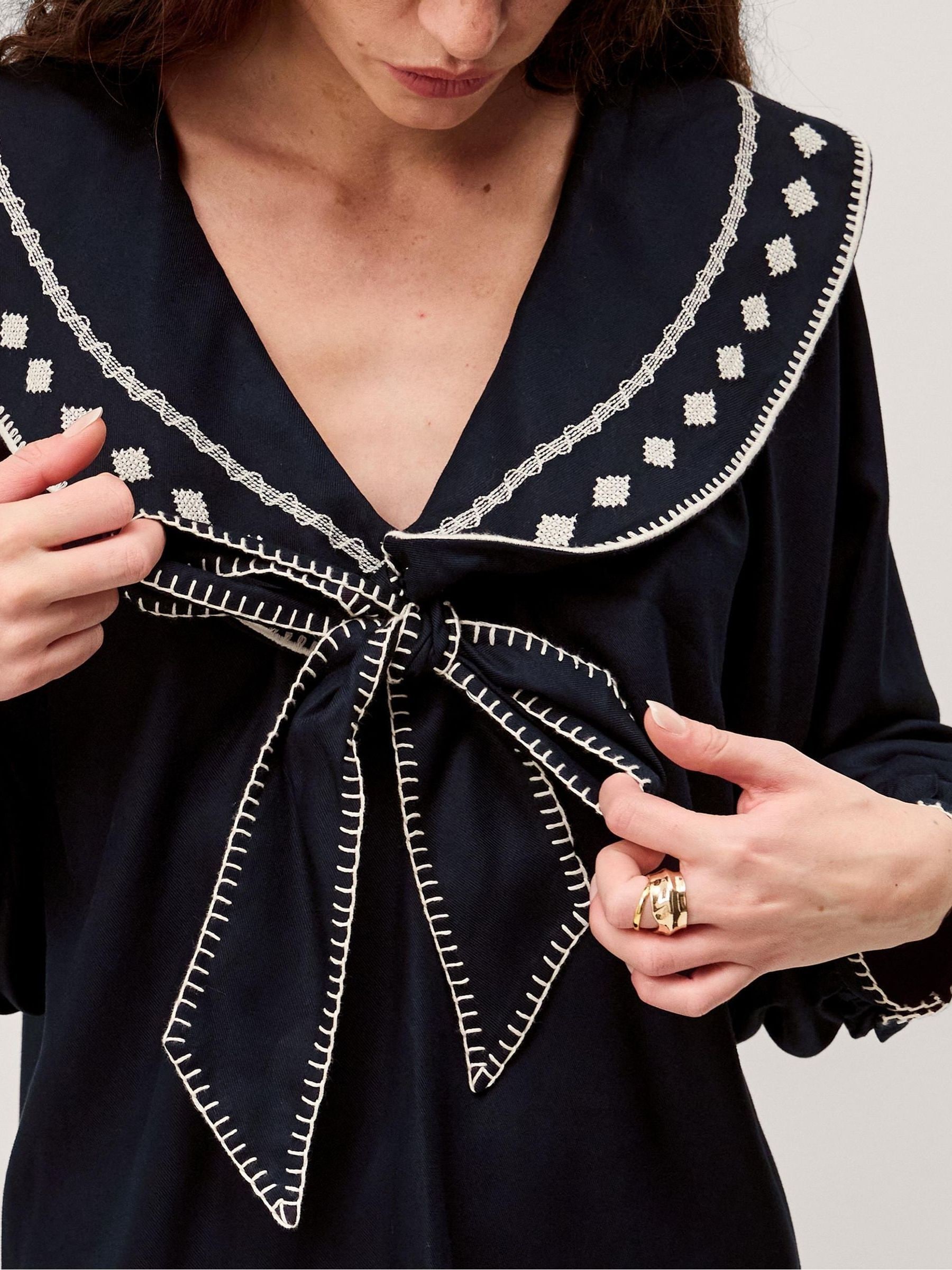 Buy Monsoon Blue Lola Embroidered Sailor Collar Top from Next USA