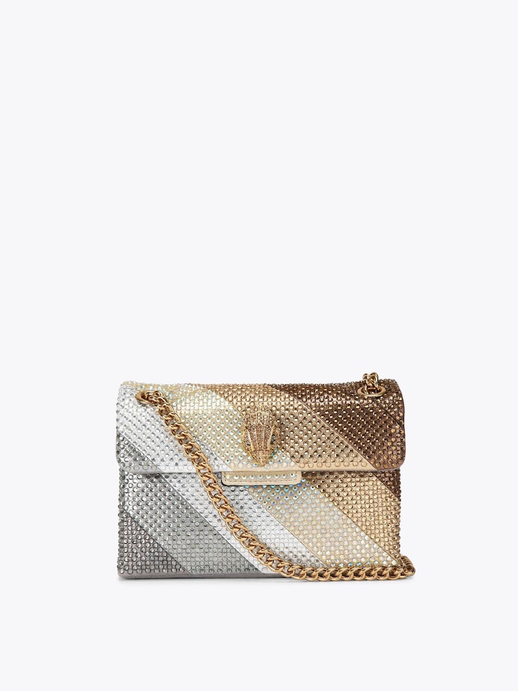 Kurt Geiger London Metallic Fabric Mini Kensington Large Bag - Image 1 of 5