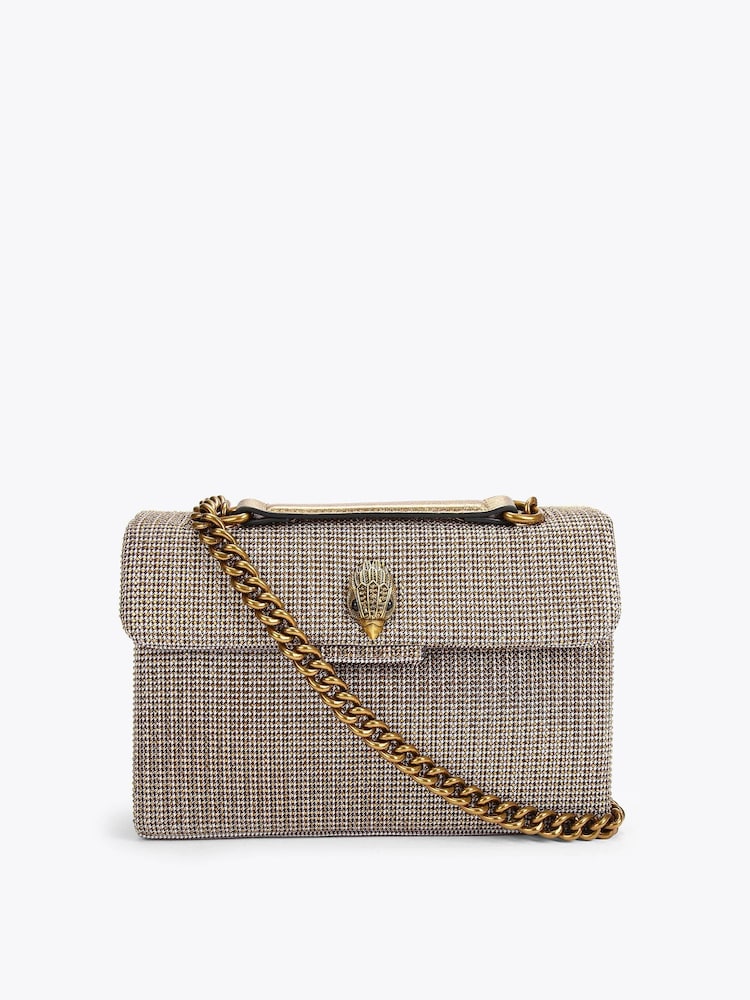 Kurt Geiger London Brown Fabric Kensington Bag - Image 1 of 4 Kurt Geiger London Brown Fabric Kensington Bag - Image 1 of 4