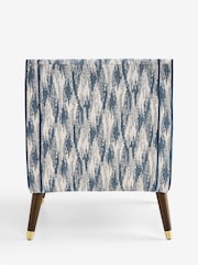 Nina Campbell Rowan Ikat Denim Blue Rosebury Accent Chair - Image 5 of 7