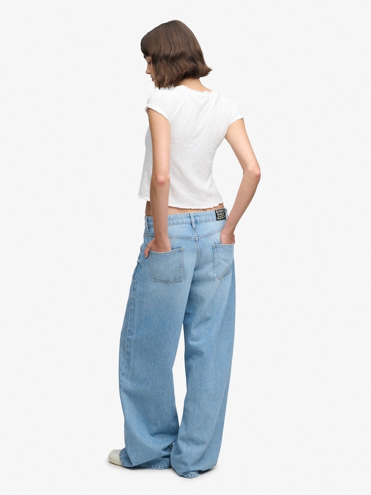 Superdry Blue Mid Rise Baggy Jeans - Image 2 of 8