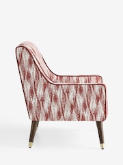 Nina Campbell Rowan Ikat Wine Red Rosebury Accent Chair - Image 3 of 4